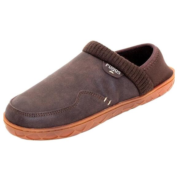 FLOJOS Carl Sherpa Lined Slipper, Brown, Men's Size 12, Women's 13 - Picture 1 of 5